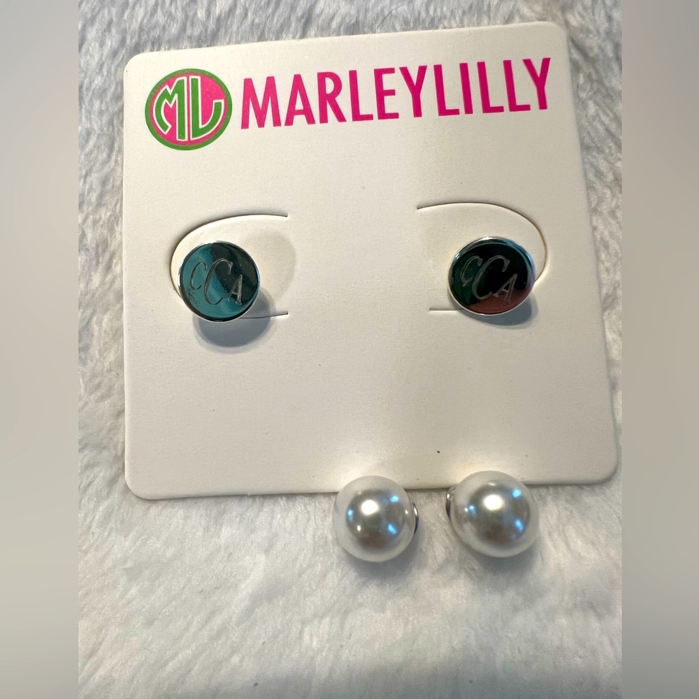 🌻 Monogrammed CCA Stud Earring Set